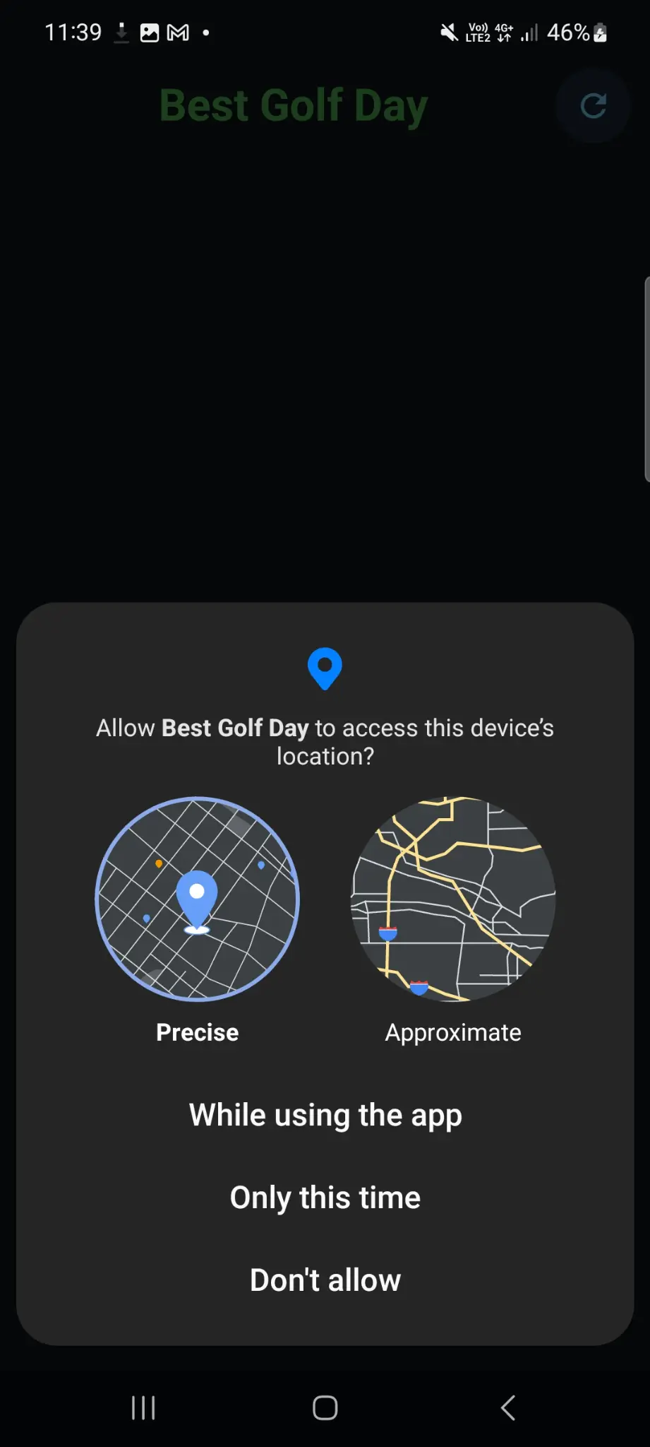 Best Golf Day App - Location Permission